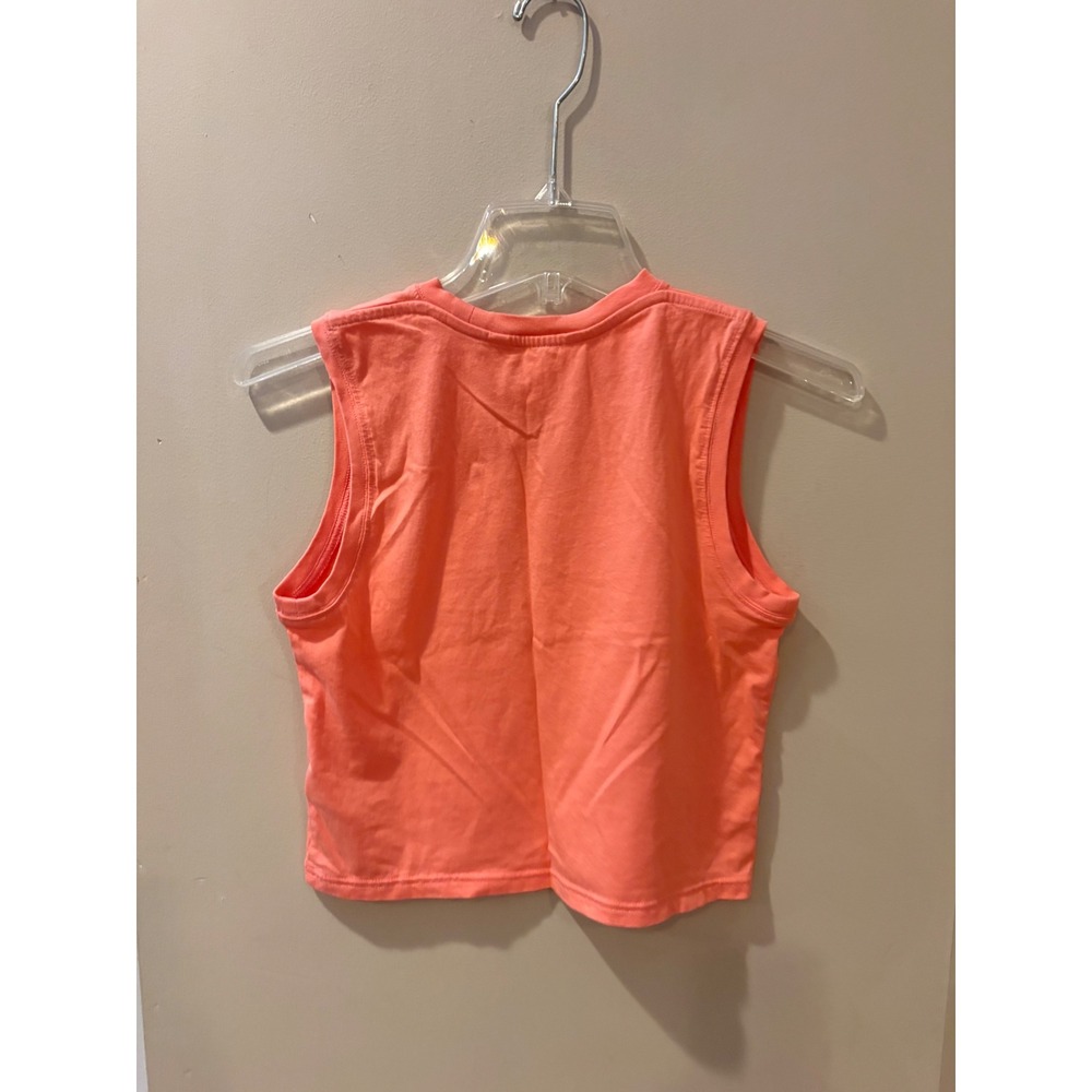 Athleta Women Peach Orange Cotton Muscle Tank Top Sleeveless Crop XXS - Picture 3 of 6